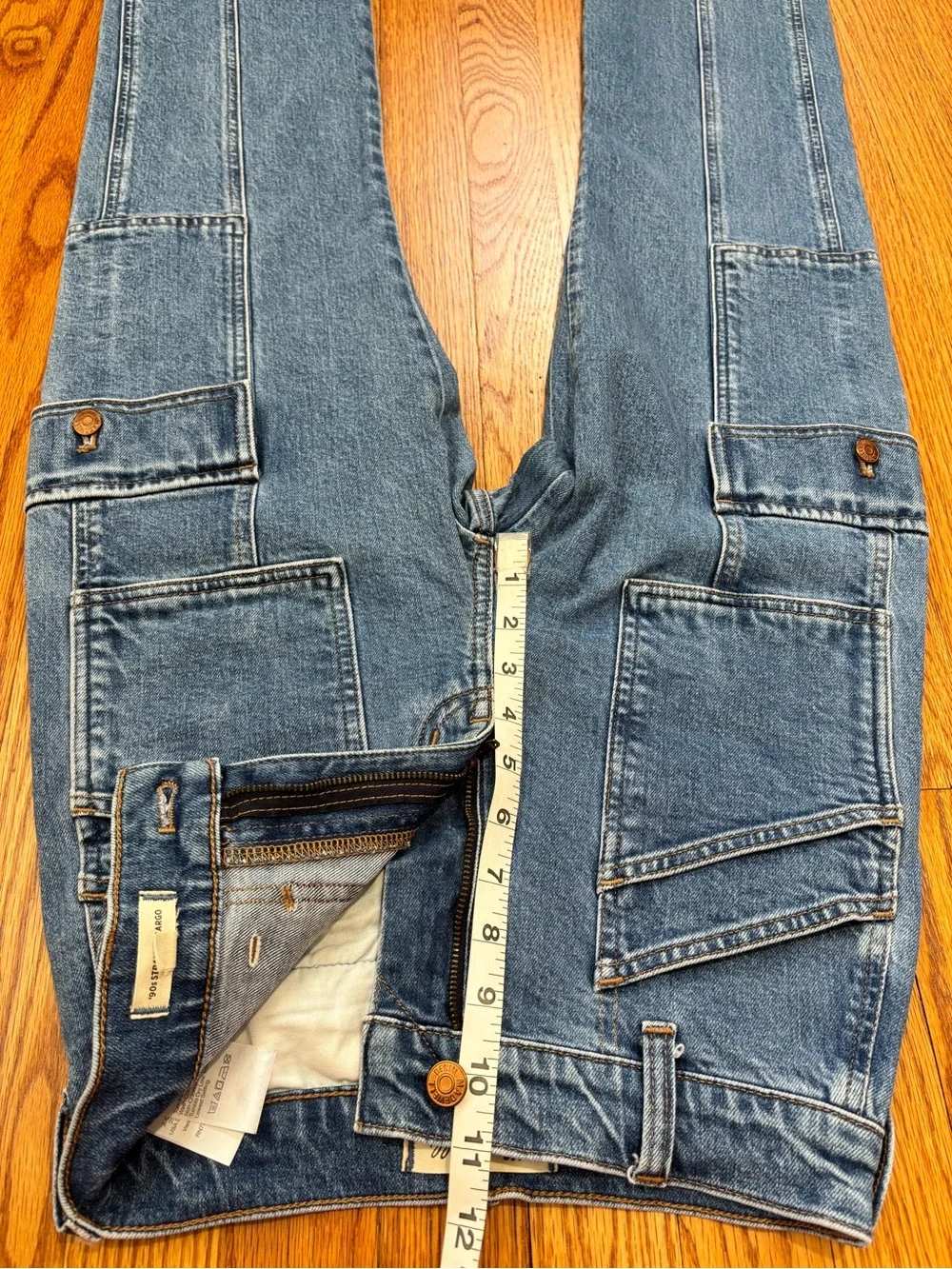 Madewell Preppy Grunge Utility High Rise 90s Straight Leg Cargo Jeans W23/ L29